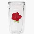 Hibiscus 12 oz Slimline Insulated Beverage Tumbler, Clear