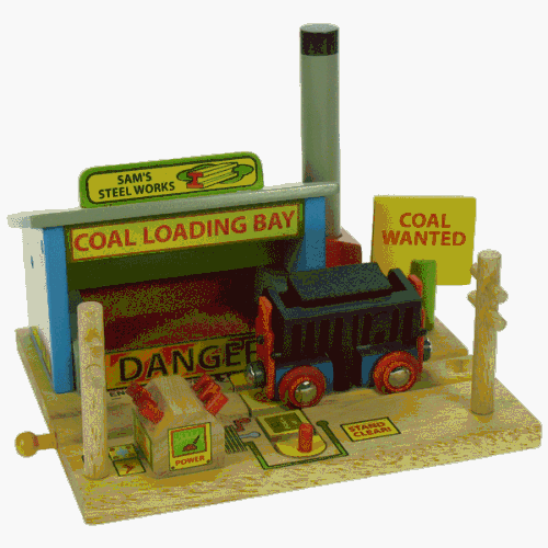 Childrens Toyshop  Toys : Wooden Train Track Accessories - Sam's Steel Works (compatible with other leading brands) - Bigjigs Rail