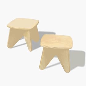 Ecotots Clear Natural Stool Set (2) 