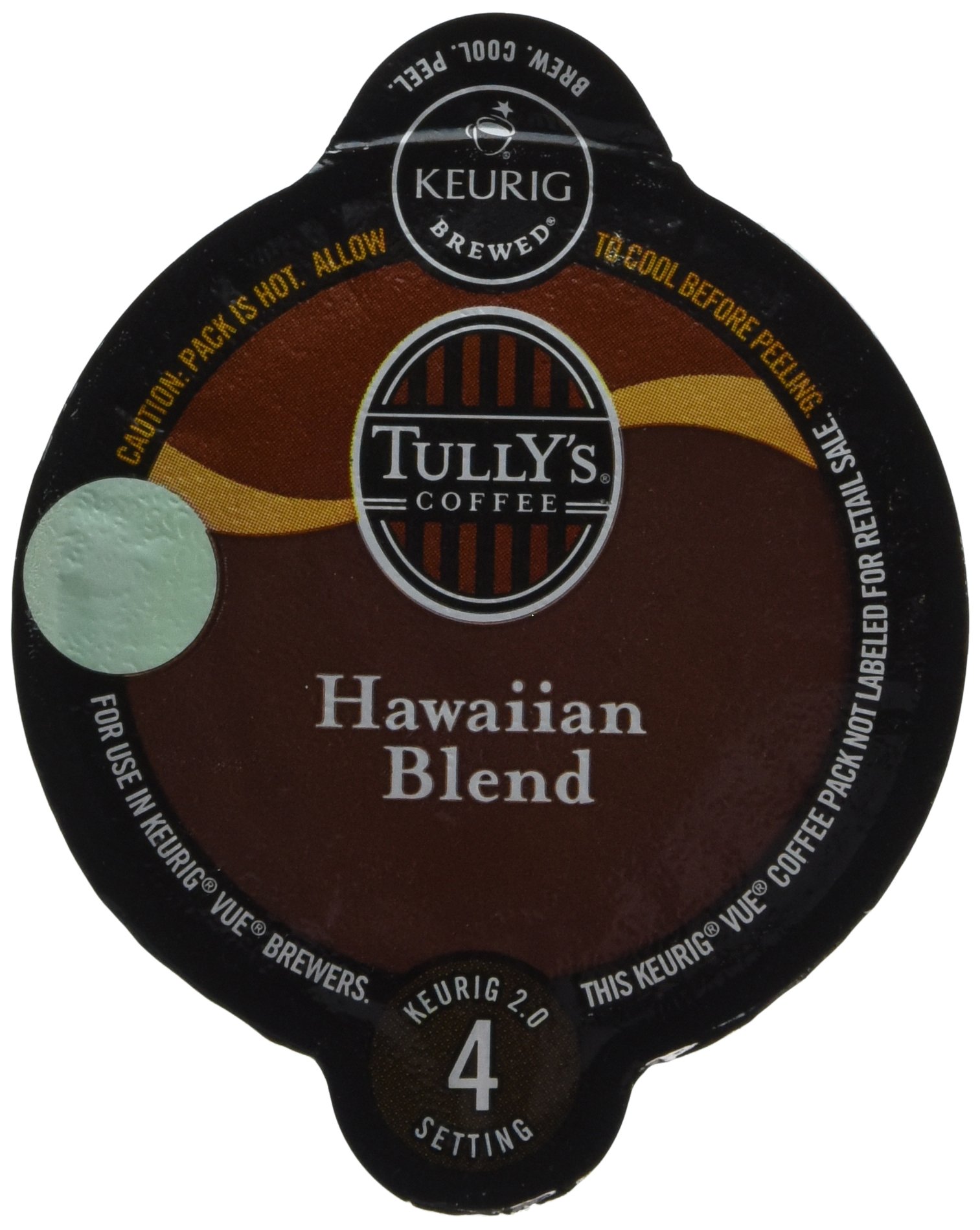 32 Count Tully's Hawaiian Coffee Vue Cup For Keurig Vue Brewers