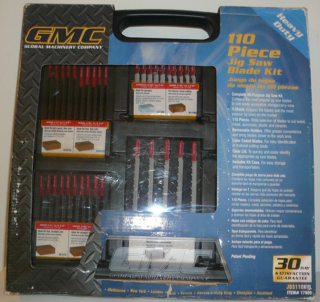 GMC 110 Piece Jig Saw Blade Kit -Model Jbs110kul
GMC 110 Piece Jig Saw Blade Kit -Model Jbs110kul