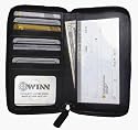 Leather Zip-Around Checkbook Cover & Organizer by Winn International