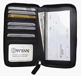 Leather Zip-Around Checkbook Cover & Organizer by Winn International