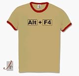 Alt+F4 Computer Geek Ringer-T-Shirt S-XL Beige L