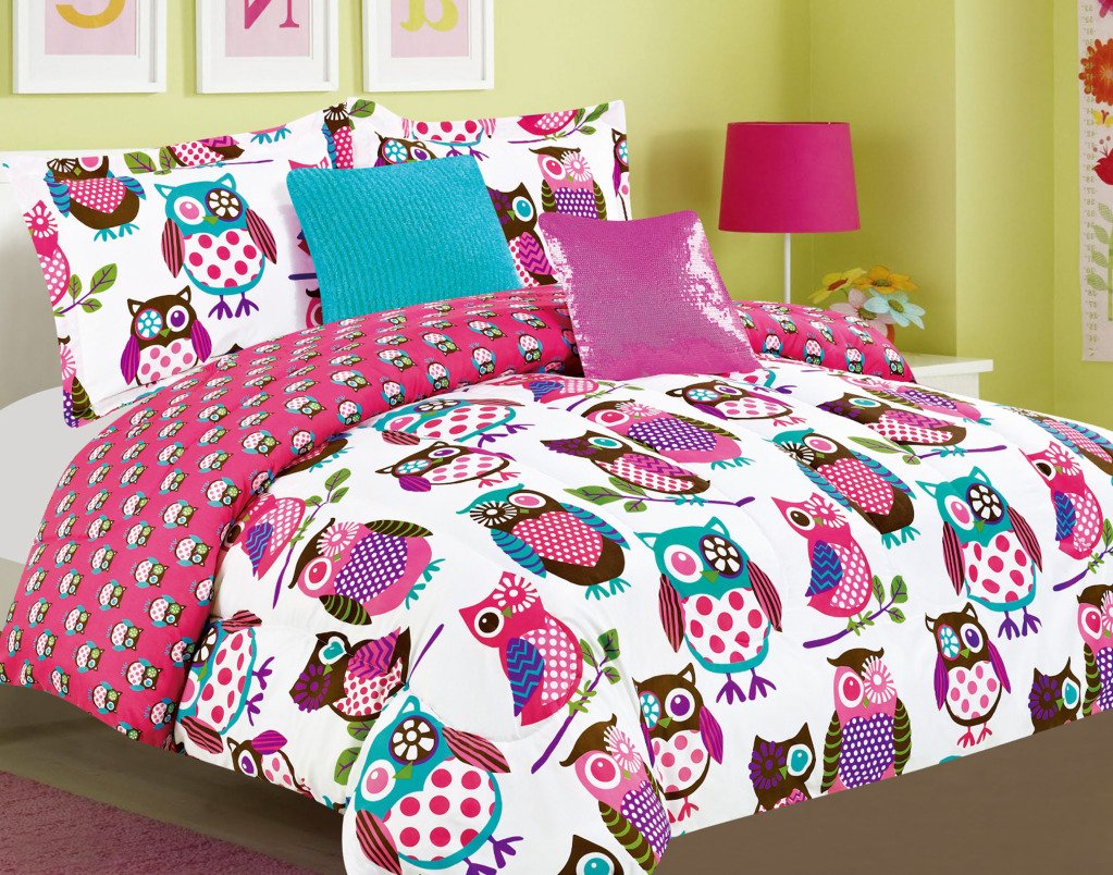 CheerFul Night Owls Microfiber 5piece Comforter Set Bedroom Bedding