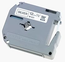Brother Tape Cartridge 0.5IN Wide, Non-laminated Black on Silver (M931)