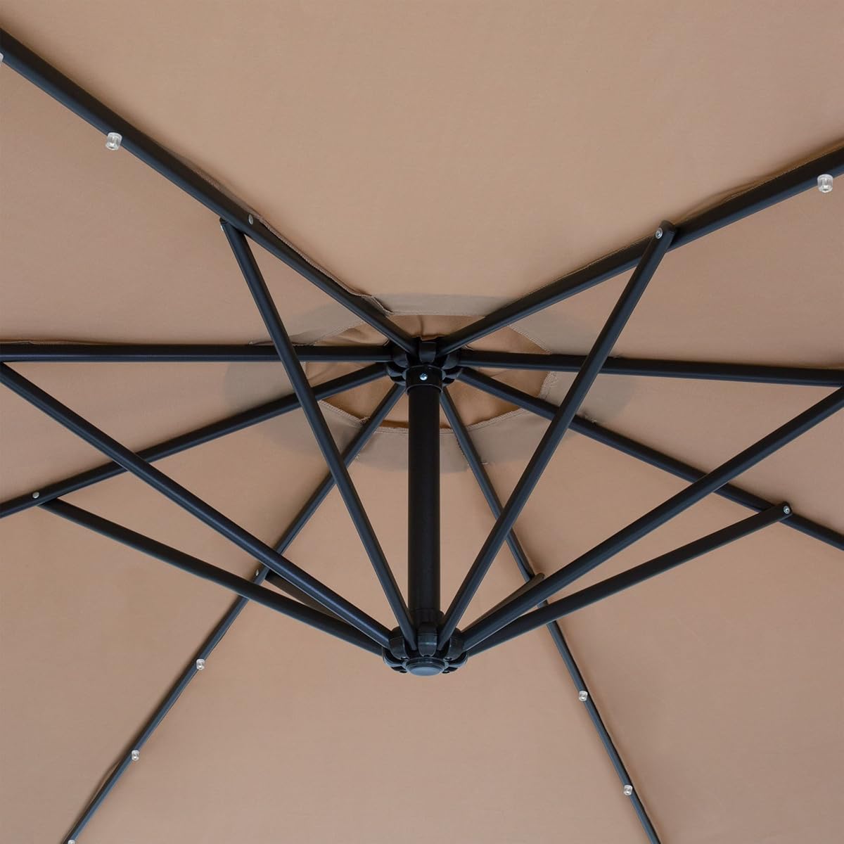 Best Choice Products 10ft Solar LED Patio Offset Umbrella w/Easy Tilt