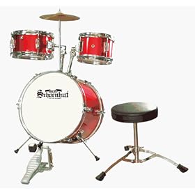 Schoenhut Toy Drum Set- Red/ White by Schoenhut