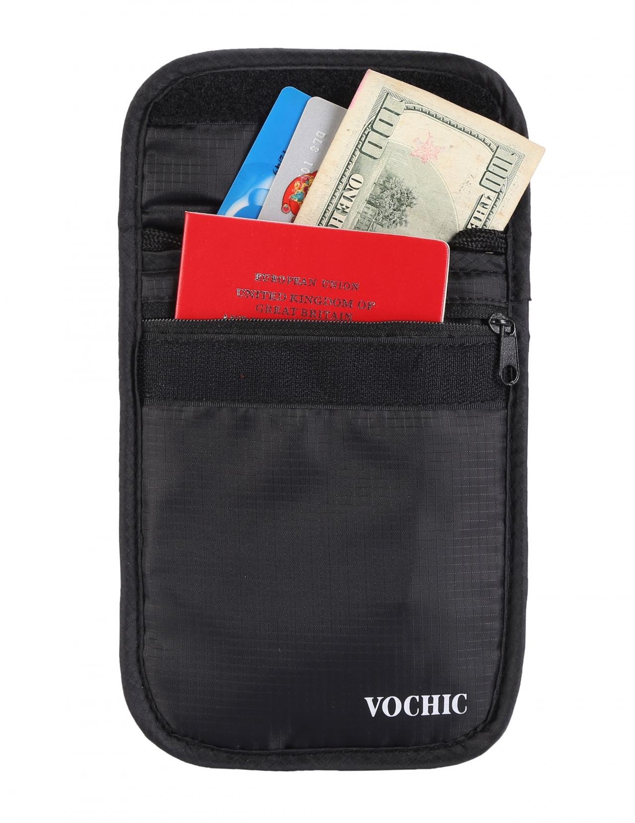 RFID Travel Neck Passport Holder Pouch Stash Hidden Wallet Organizer