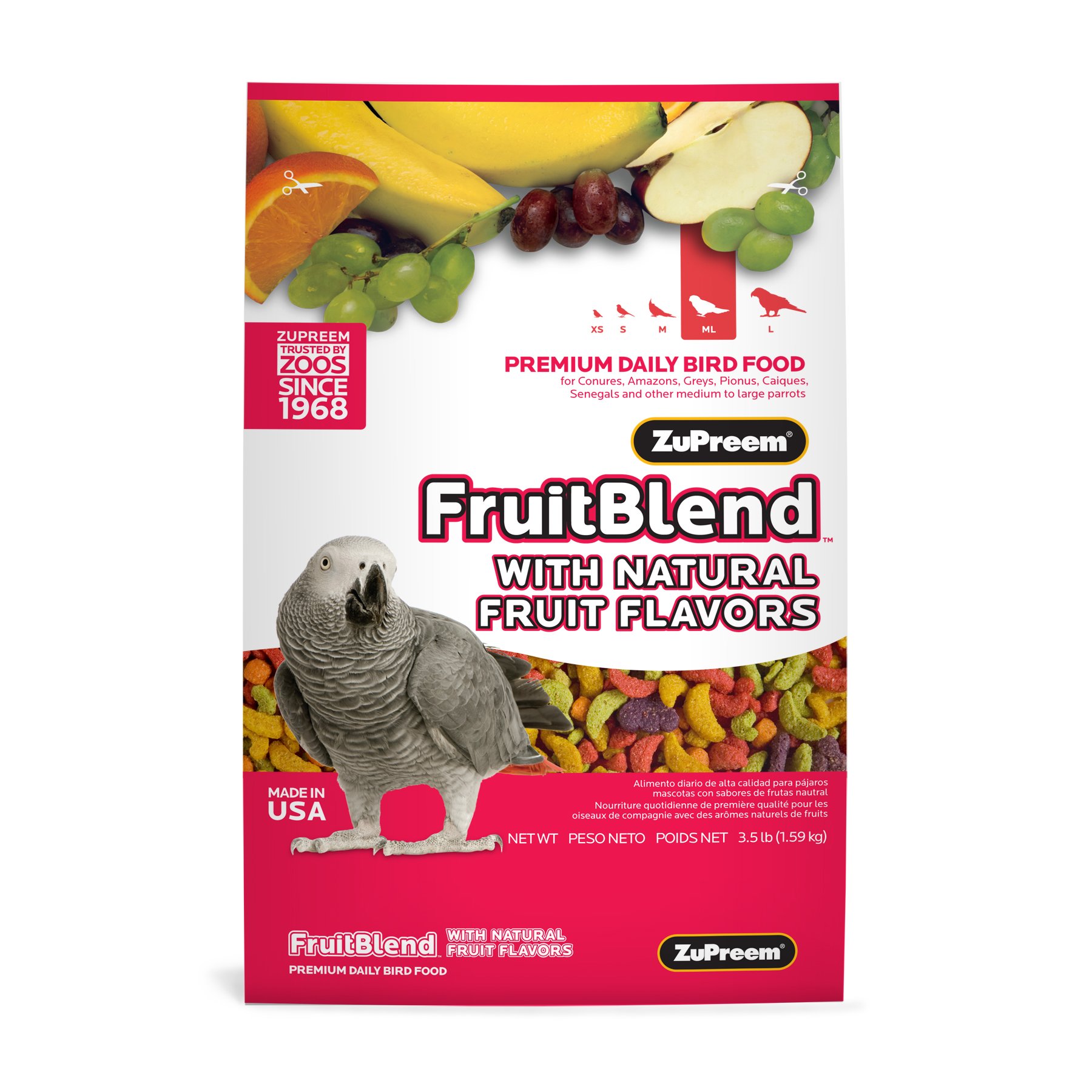 ZuPreem Fruit Blend Medium/Large Bird Food 3 lb eBay