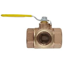 Apollo 70-600 Series Bronze Ball Valve, Two Piece, 3-Port Diverting, Lever, NPT Female
