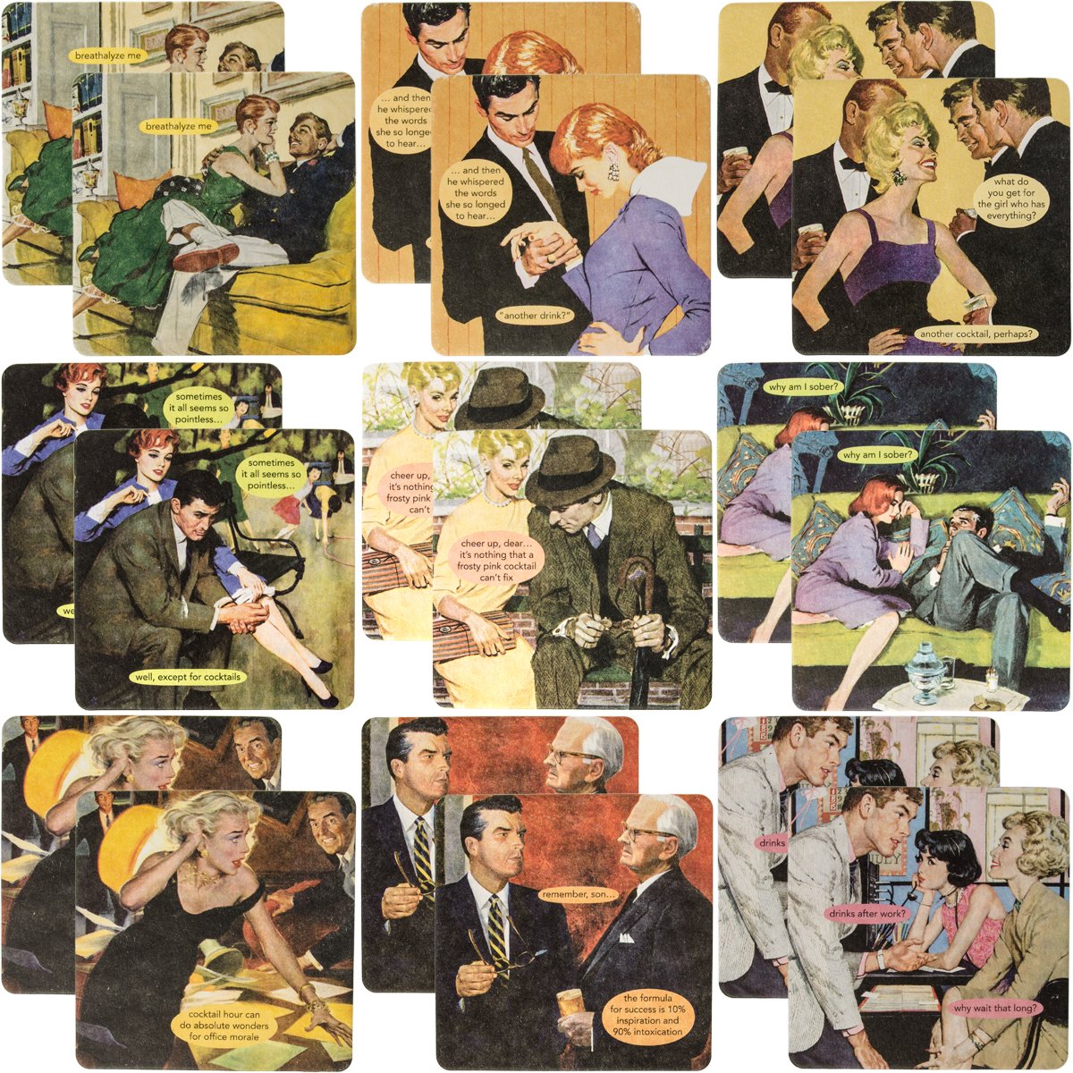 Anne Taintor 18pc Drink Coasters Set For Drinks Glasses Funny Unique Quotes & Photos