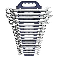 GearWrench 9602 16-Piece Reversible Combination Ratcheting Wrench Set, Metric