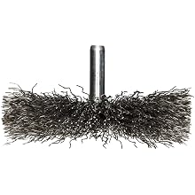 Weiler Narrow Face Wire Wheel Conflex Brush, Round Shank, Steel, Crimped Wire