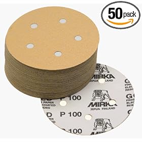 Mirka 23-614-320  5"  5-Hole 320 Grit Dustless Hook & Loop Sanding Discs - 50 Pack