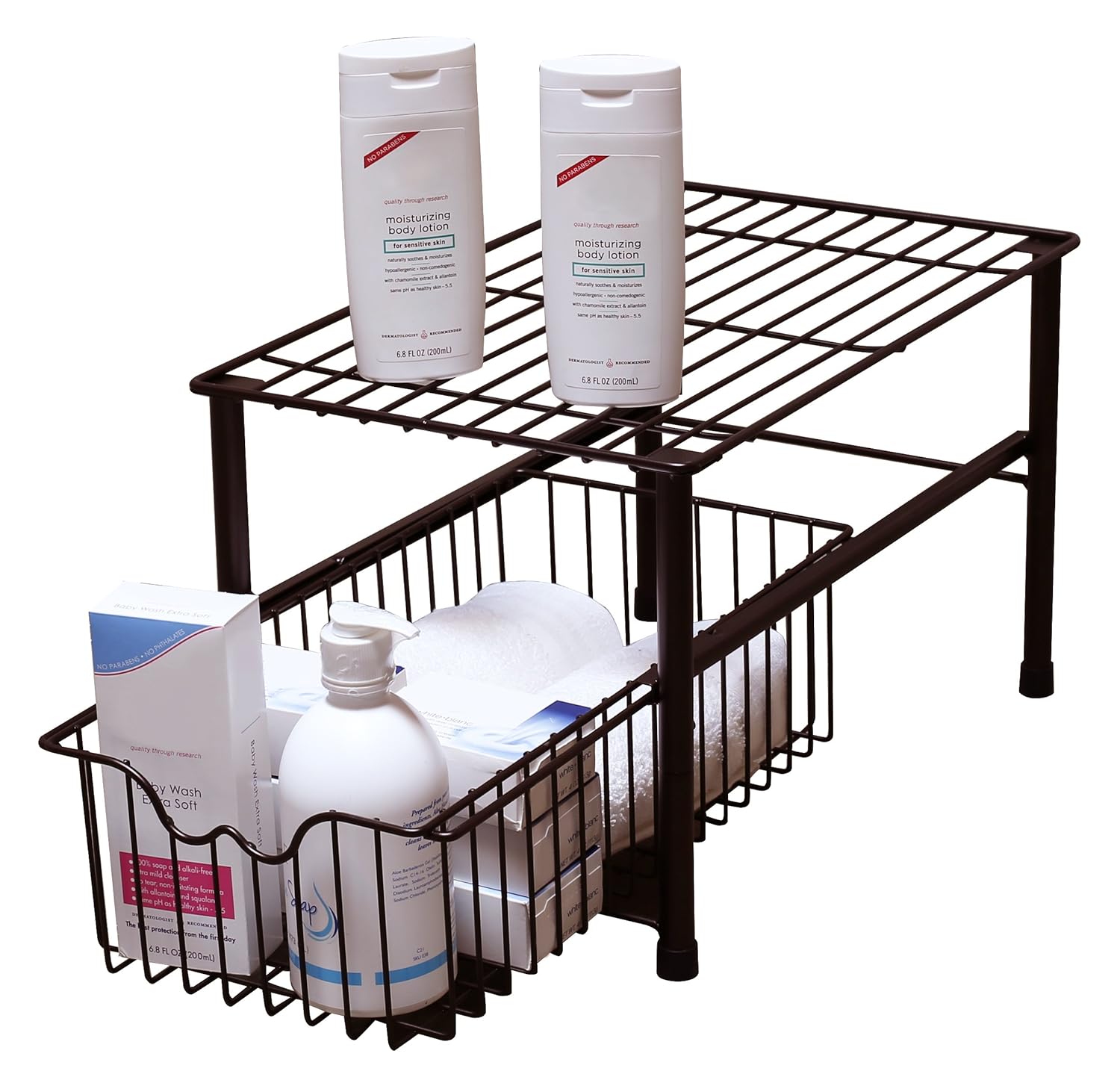 HEAVY DUTY Basket Sliding Organizer Drawer Countertop Tier Tray Rack