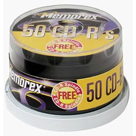 Memorex 32023130 CD-R 80 Minute, 700MB, 24x (50-Pack Spindle)