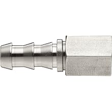 Brennan 2111-06-06-SS, Stainless Steel JIC Tube Fitting, 06PL-06FJS Adapter, 3/8" Tube OD x 3/8" Hose ID