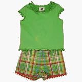 Mulberribush top/plaid shorts