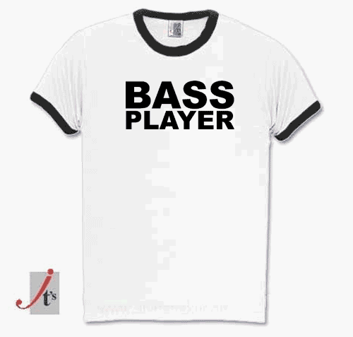 BASS PLAYER bassmann bassist basser base drum Ringer-T-Shirt S-XL Weiss M