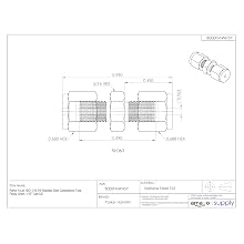 Parker A-Lok 1SC1-316 316 Stainless Steel Compression Tube Fitting, Union, 1/16" Tube OD