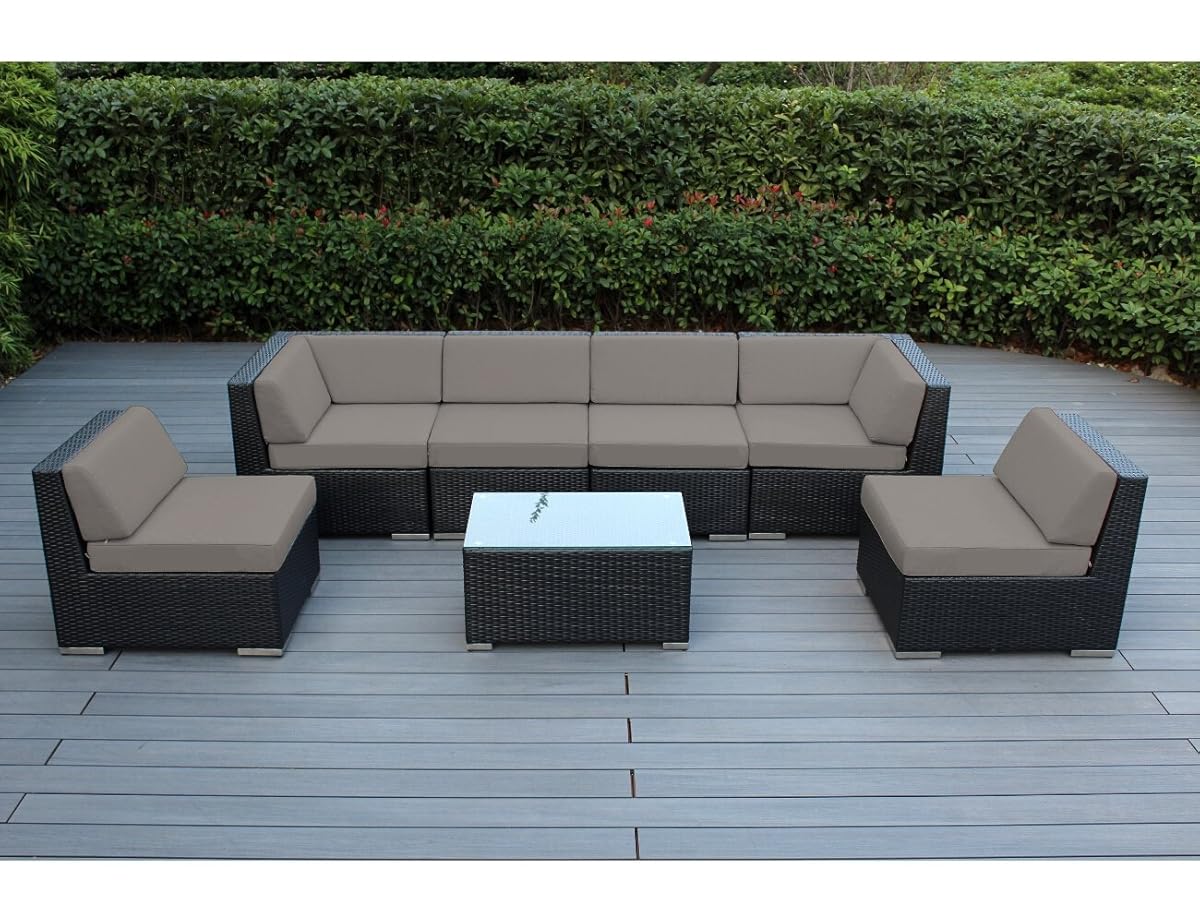 Ohana 7Piece Outdoor Wicker Patio Furniture Sectional Conversation Set