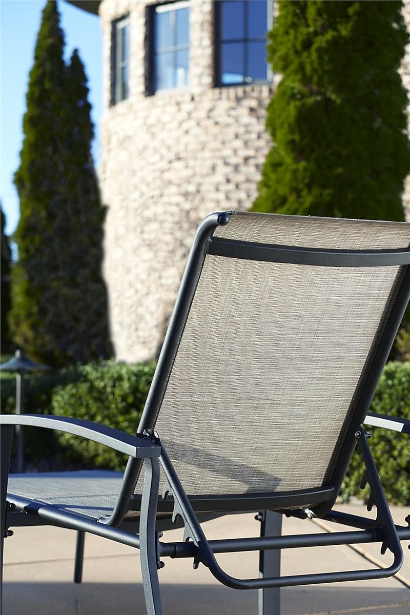 Cosco Outdoor Adjustable Aluminum Chaise Lounge Chair Serene Ridge