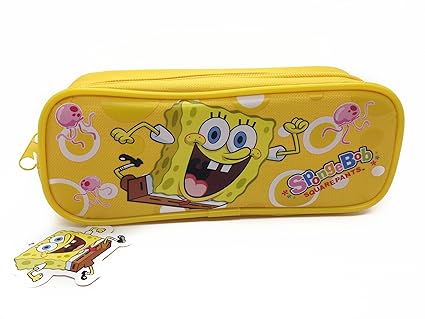 Officially Licensed Single Zipper Pouch Yellow Pencil Case - Spongebob