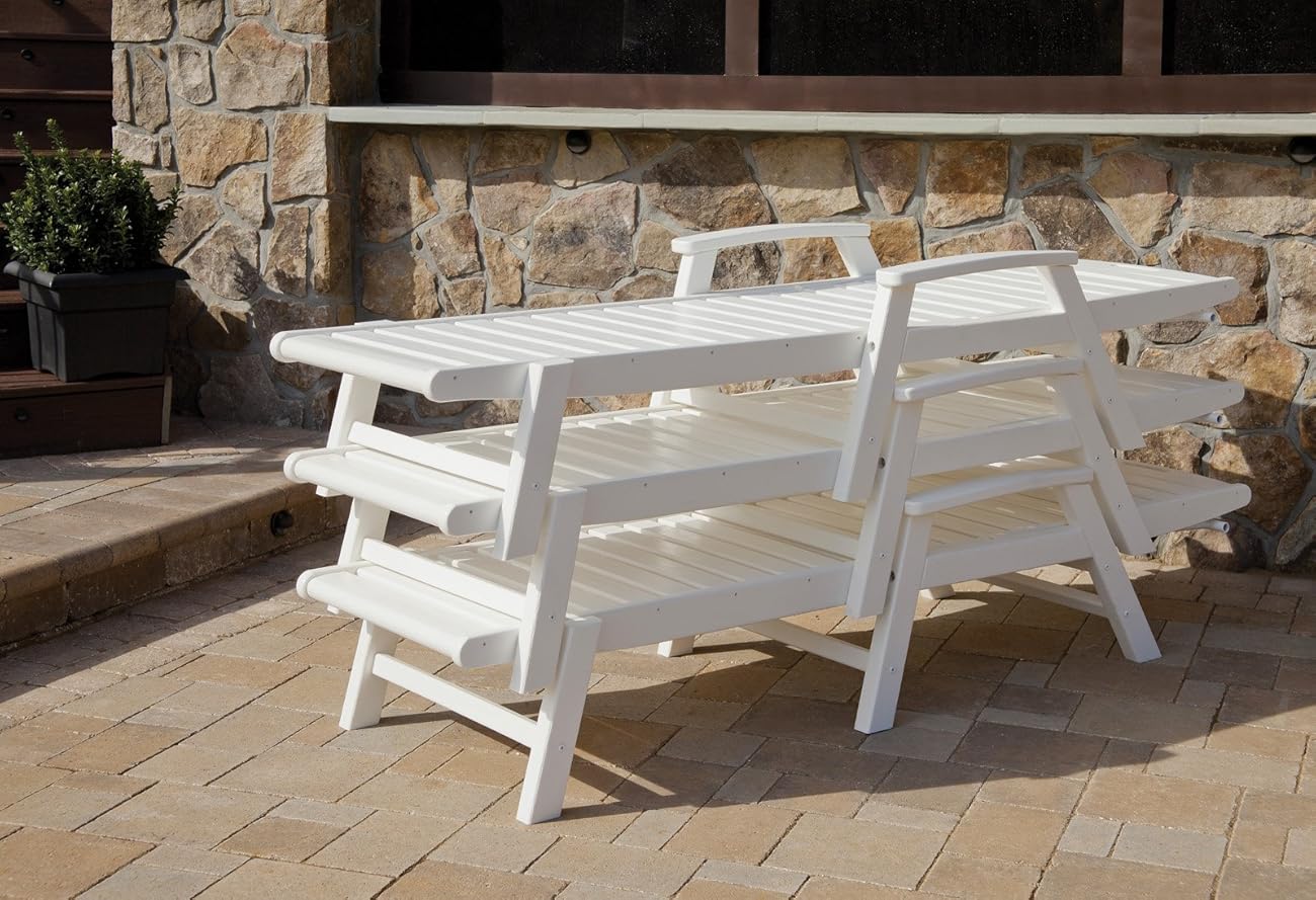 Trex Outdoor Furniture Yacht Club Stackable Chaise Lounger with Arms