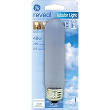 GE Lighting 48709 40-Watt Reveal Frost Tubular T10 Light Bulb, 1-Pack