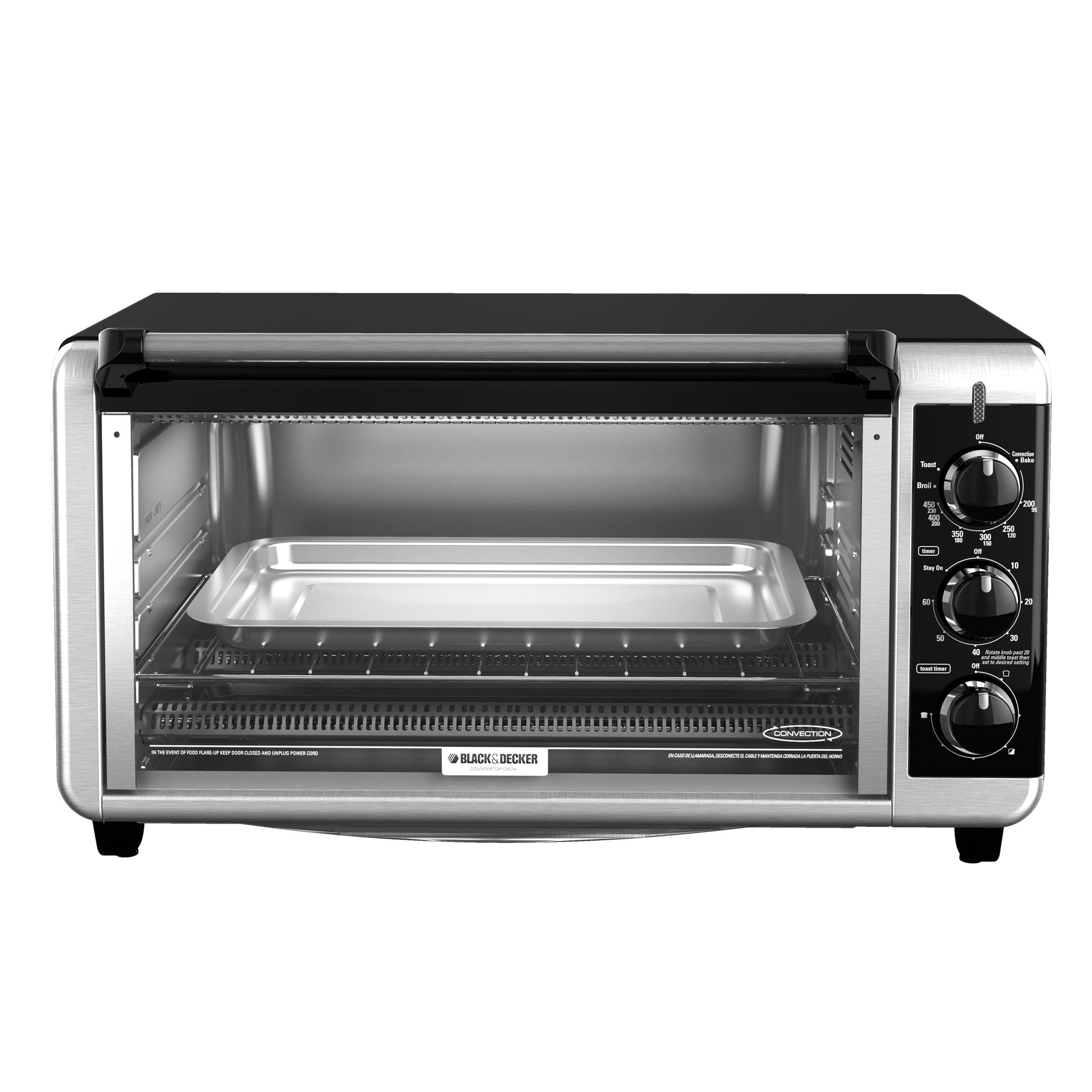 Black & Decker TO3250XSB 8Slice Extra Wide Toaster Oven, Black/Silver
