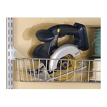 Triton Products 1775 Storability Wire Basket 15-Inch W by 4-Inch H by 6-1/2-Inch D Gray Epoxy Coated Steel with Lock-On Hanging Brackets