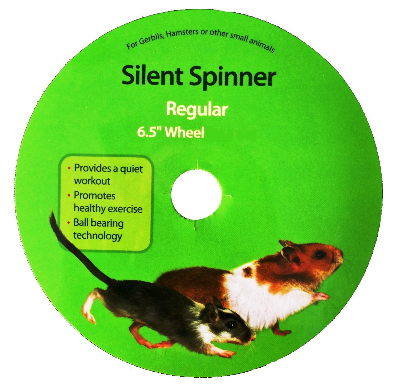 Kaytee Hamster Silent Spinner, 6 1/2 inch Exercise Wheel, Colors Vary