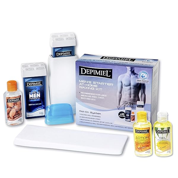 Waxing Kit For Men Roll On Wax Depilatory Warmer Heater 25