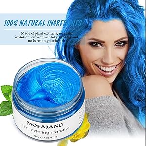 Temporary Blue Hair Wax Yhmwax 4 23oz Instant Hairstyle Mud Cream Natural Hair Coloring Wax Material