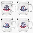Captain & First Mate 12 oz Insulated Coffee Mug Set, Clear (Set of 4)