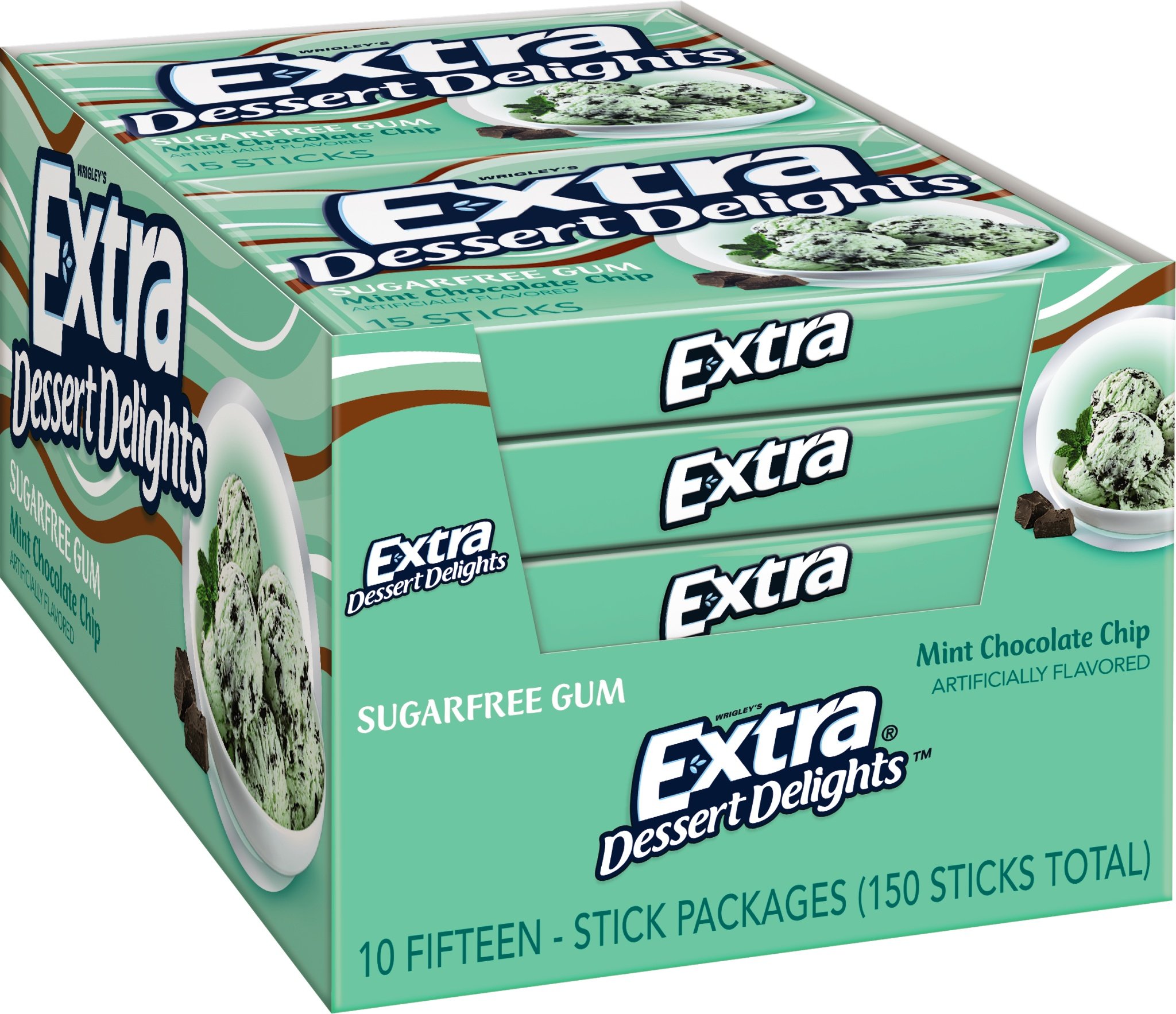 Extra Sugar Free Gum Dessert Delights Mint Chocolate Chip 15 Stick Slim
