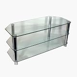 Strand Clearview 3 - 1100 Glass TV Stand for LCD / Plasma TVs of up to 42 ( 52 with overhang ) with 3 toughened glass shelves