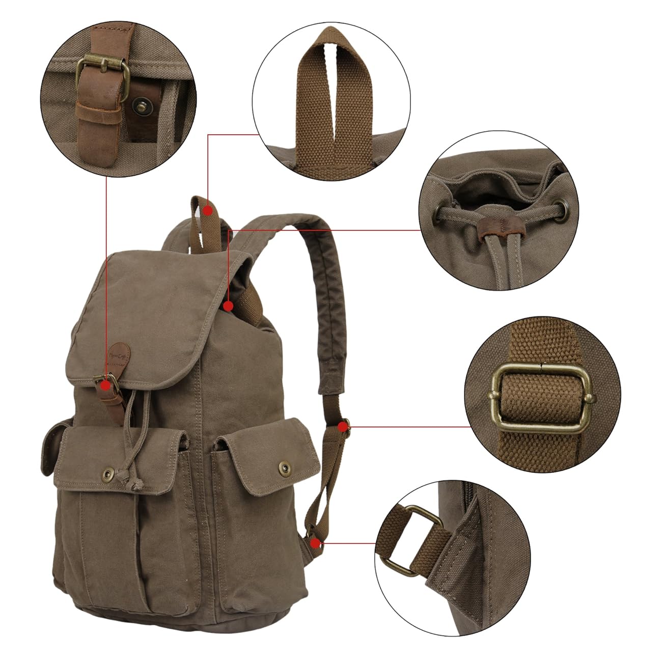 Hynes Eagle Retro Designer Canvas Backpack 28 Liter