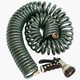 The Rumford Gardener GA5000 50 Foot Garden Coil Hose with Multi-Pattern Nozzle