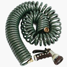 The Rumford Gardener GA5000 50 Foot Garden Coil Hose with Multi-Pattern Nozzle by The Rumford Gardener