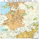 Huge Street & Road Map of Huntersville, North Carolina NC - Printed poster size wall atlas of your h