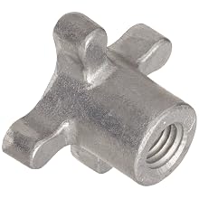 Morton Aluminum Four Arm Knob, Fluted Rim, Threaded Hole, 5/8"-11 Thread Size, 2-1/2" Width (Pack of 2)