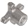 Morton Aluminum Four Arm Knob, Fluted Rim, Threaded Hole, 5/8"-11 Thread Size, 2-1/2" Width (Pack of 2)