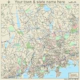 Street & Road Map of Stamford, Connecticut CT - Printed poster size wall atlas of your home town