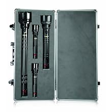 Highland Tactical LED Flashlights with Red Tail Emergency Flashers in Aluminum Case