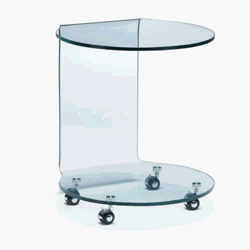 Mission Side Table Clear glass 19.5H x 19.5W x 18.5D