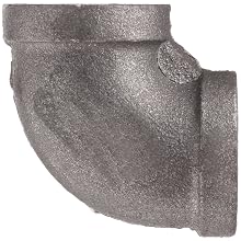 Anvil Malleable Iron Pipe Fitting, Class 150, 90 Degree Elbow, NPT Female, Black Finish