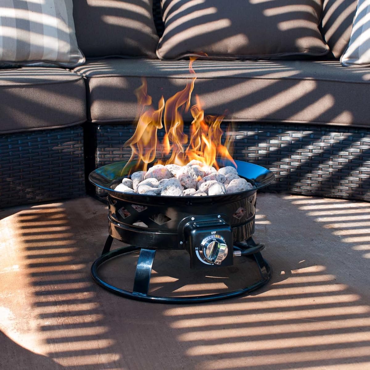 Sunward Patio Portable Outdoor 58,000 BTU Propane Fire Pit / 19" Fire