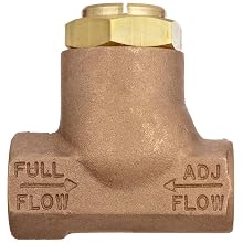 Parker 032500519 3250 Series Brass Inline Flow Control Valve, 3/4" NPTF, 250 psi, Standard Adjustment